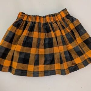 Plaid Skirt in Black and Orange